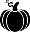 Black pumpkin icon representing the definition of Pumpkinful Porch Designs as a term for elegant and abundant pumpkin decor.